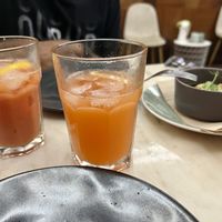 Juice of the day and strawberry-ginger lemonade   at A Minha Avó in Lisbon