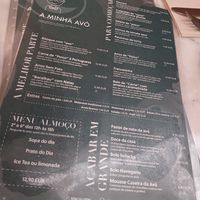 Menu at A Minha Avó in Lisbon