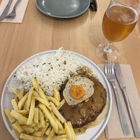 Bitoque, the sauce was amazing   at A Minha Avó in Lisbon