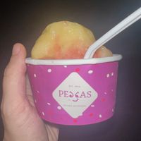 Mango strawberry water ice   at Peccas in San Juan