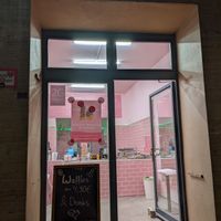 From the outside at Adam & Eve Waffles in Berlin