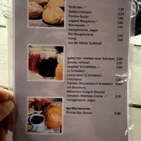 Menu  at Dreiviertel in Cologne