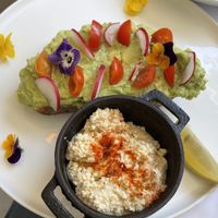 Avocado toast con hummus  at Ol'Days in Buenos Aires