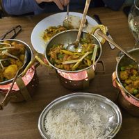 Fantastic vegan curry,  there is even a section within their menu for vegan. Fresh tasting and nice and hot. at Taj Mahal  in Decin