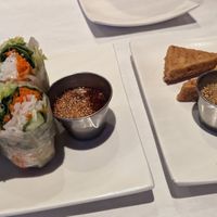 Crispy tofu appetizer and vegetable roll appetizer at Simply Thai in Elon