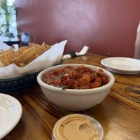 Large pico and side of vegan chipotle crema  at 3 in 1 Restaurant in Indianapolis