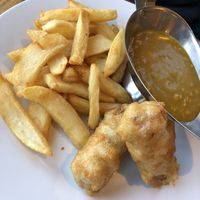 Sausage and curry sauce  at The Widdrington Inn in Morpeth