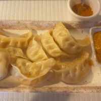 Vegan Momos with regular and chili sauce € 6,50 at Momo Express in Lagos
