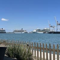 View from our table  at Fishlips Waterfront Bar & Grill in Cape Canaveral