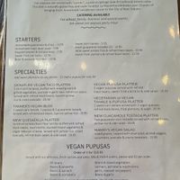 Dinner menu  at La Macarena in New Orleans