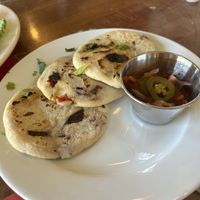 Pupusas! Bean & fresh veggies   at La Macarena in New Orleans