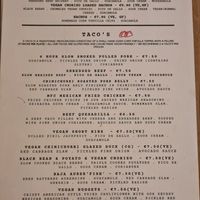 Menu at SixSeis in Sitges