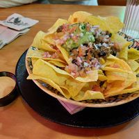Nachos Machete with tons of vegan stuff on top at Rockabilly in Gran Canaria