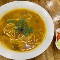 Noodle soup dish   at Vegetarian in the Golden Age in Vientiane