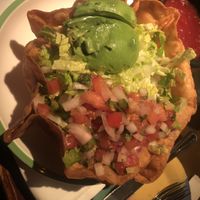 Mexican salad with just lettuce, pico de gallo, and avocado guacamole   at Cabo RVC in Rockville Centre