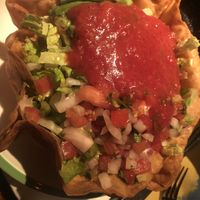 Vegan Mexican salad with spicy salsa on top   at Cabo RVC in Rockville Centre