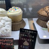 Vegan vanilla cupcake   at Hocking Hills Coffee Emporium in Logan