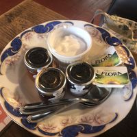 Cream, butter, jams  at Cafe Royale in Wolverhampton