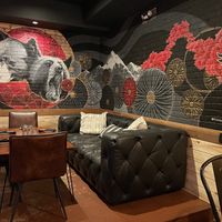 Ambiance with a beautiful mural by a local artist  at Wood Ear in Telluride