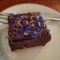 Blue fudge brownie at Freudian Sip in Leura