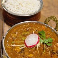Vegetables curry with plain basmati rice at Naan Bar in Valletta