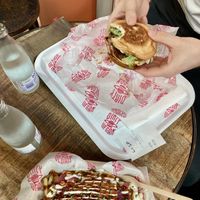 garlucky and bbq stack 🍟🍔  at Dirty Vegan - Barcode Street Food in Oslo