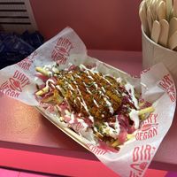 Garlucky ‘chicken’ and chips   at Dirty Vegan - Barcode Street Food in Oslo