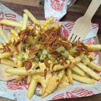 Loaded fries  at Dirty Vegan - Barcode Street Food in Oslo