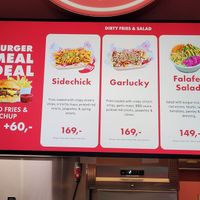 Part of the menu as of 19 July 2025 at Dirty Vegan - Barcode Street Food in Oslo