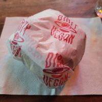 Wrapped burger at Dirty Vegan - Barcode Street Food in Oslo