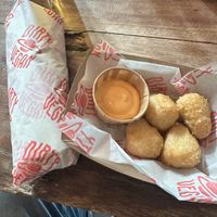 Chickn wrap and cheeze poppers  at Dirty Vegan - Barcode Street Food in Oslo