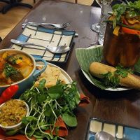 Ratatouille with olive tapanade and mofungo tower at The Silver Fork in Manchester