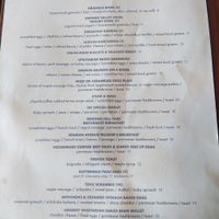 Brunch menu at The Inwood Farm in New York City