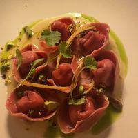 Ricotta tortellini Trust me smaller than it looks  at MUDRA Plant Based  in Madrid