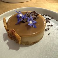 Coconut “dulce de leche” cheesecake at MUDRA Plant Based  in Madrid