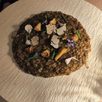Mushroom risotto at MUDRA Plant Based  in Madrid
