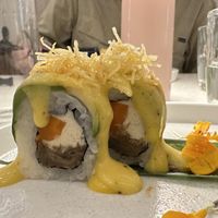 Uramaki Dragon sushi  at MUDRA Plant Based  in Madrid
