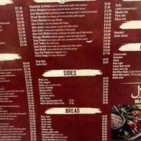 vegan section on the menu!  at Sajna Indian Cuisine in Hollywood