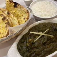 garlic roti & chana saag  at Sajna Indian Cuisine in Hollywood