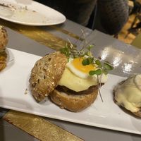 Burger (1 vegan the rest veggie)   at Amberes The Vegetarian Wine And Cocktail Bar in Valencia