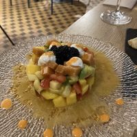 Ceviche style dish  at Amberes The Vegetarian Wine And Cocktail Bar in Valencia