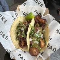 Charred cauliflower and crispy potato tacos  at Tacos Padre - Food Stall in South East London
