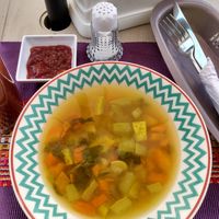 Vegetable soup at Las Veganas in Medellin