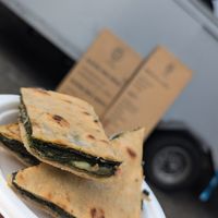Vegan gf spanikopita at Freo Farmers Market in Beaconsfield