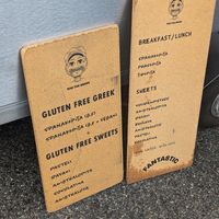 Tom the Greek does a vegan spanikopita and a vegan dessert at Freo Farmers Market in Beaconsfield