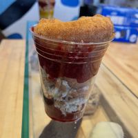 Vegan special: cake donut/berry jelly/lemon jelly combo   at Strange Donuts in Creve Coeur