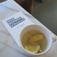 Ginger tea with lemon at TEDS in Rotterdam
