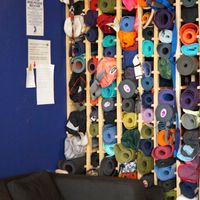 Yoga mats at Jivamukti Canteen in Berlin