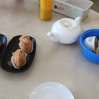 Carrot cake, fried taro and tea at Shan Vege Dimsum 膳济素食点心楼 in Johor Bahru