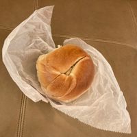 Bagel with tofu scallion cream cheese at Bagel Bob's in New York City